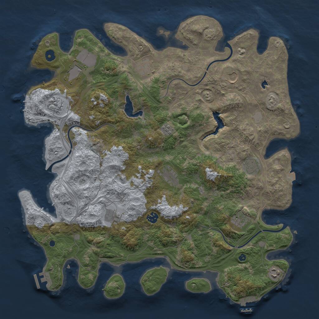 Rust Map: Procedural Map, Size: 4400, Seed: 852516160, 17 Monuments