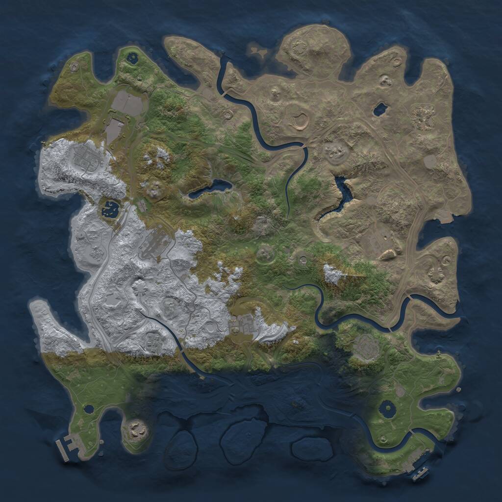 Rust Map: Procedural Map, Size: 4400, Seed: 852516160, 17 Monuments