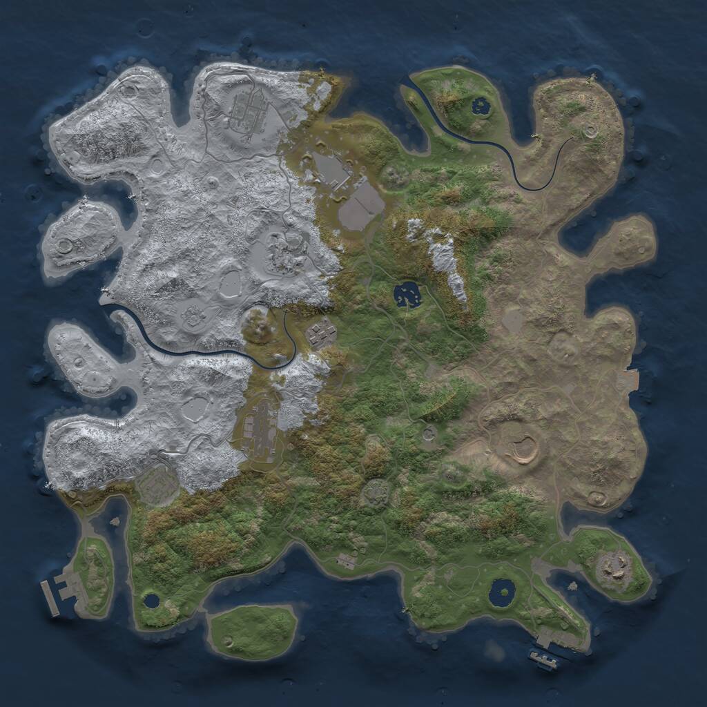 Rust Map: Procedural Map, Size: 3850, Seed: 5568, 15 Monuments