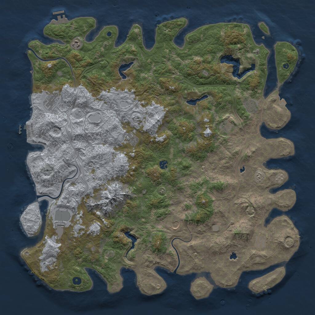 Rust Map: Procedural Map, Size: 5500, Seed: 937433256, 17 Monuments
