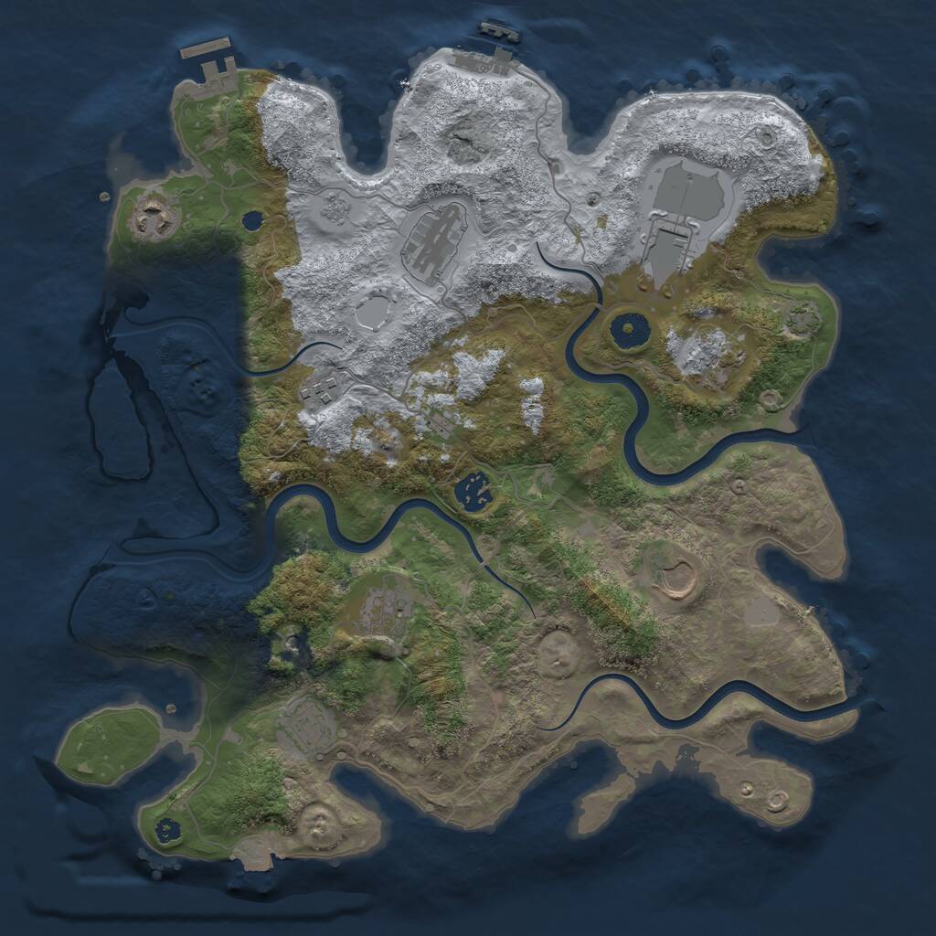 Rust Map: Procedural Map, Size: 3750, Seed: 1178557489, 15 Monuments