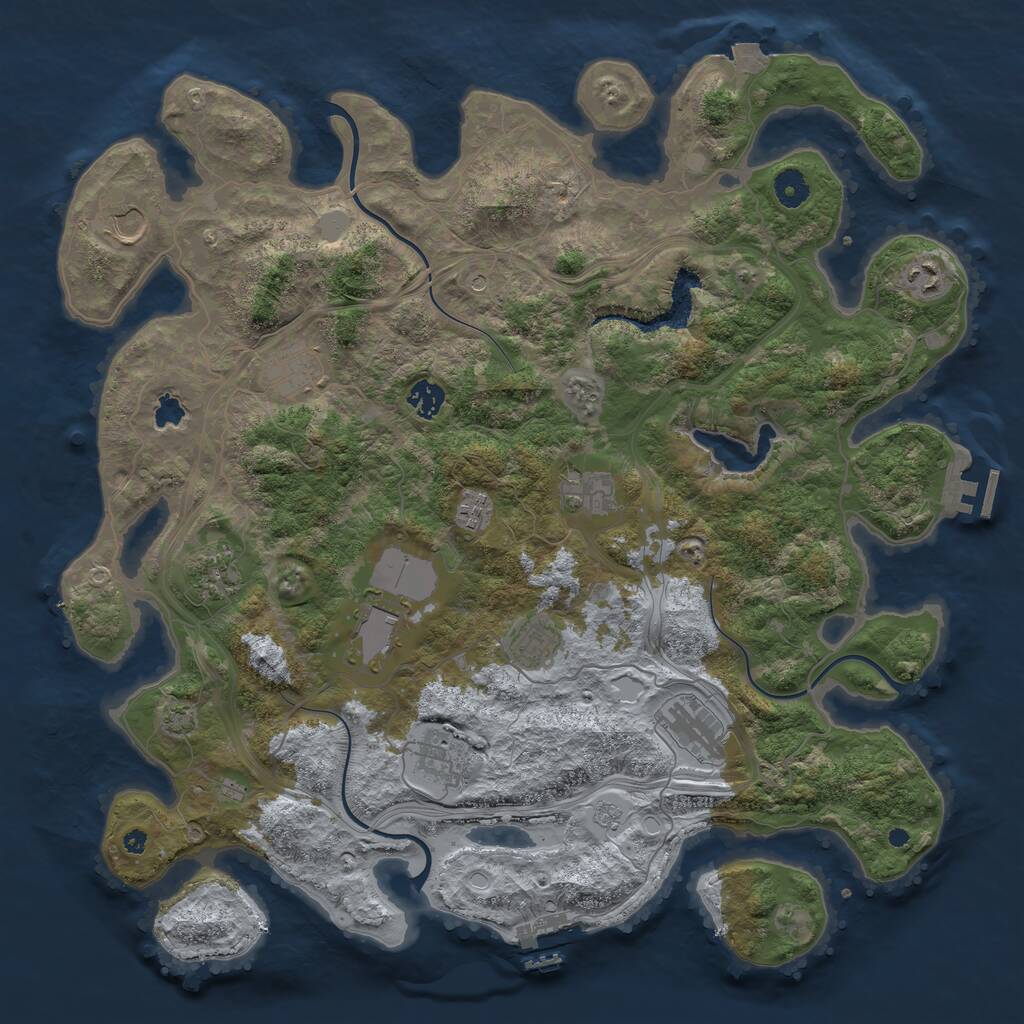 Rust Map: Procedural Map, Size: 4250, Seed: 1289663987, 17 Monuments