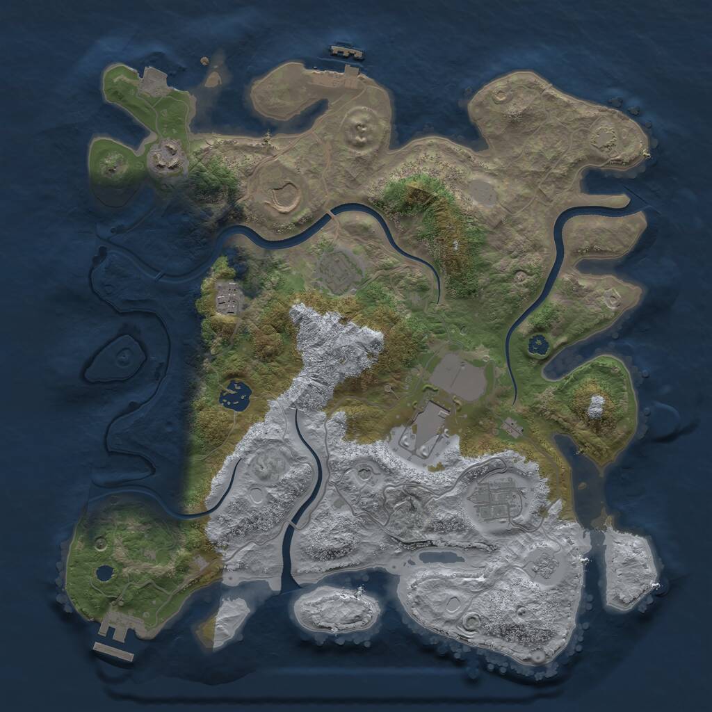 Rust Map: Procedural Map, Size: 3500, Seed: 1013951758, 13 Monuments