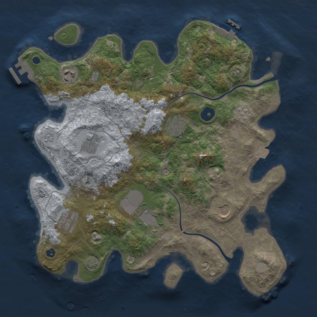 Rust Map: Procedural Map, Size: 3500, Seed: 83850, 13 Monuments