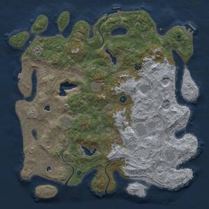 Thumbnail Rust Map: Procedural Map, Size: 4500, Seed: 2047083357, 16 Monuments