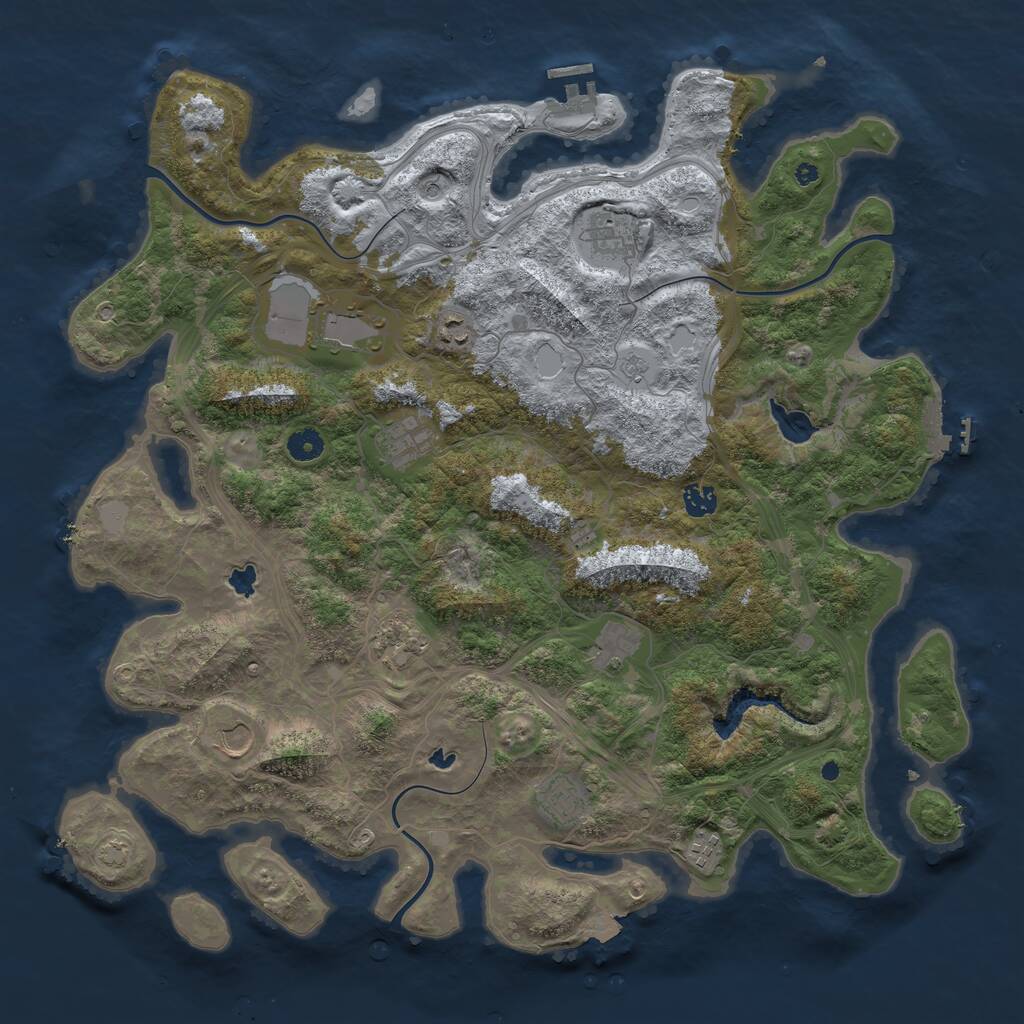 Rust Map: Procedural Map, Size: 4500, Seed: 394700821, 16 Monuments