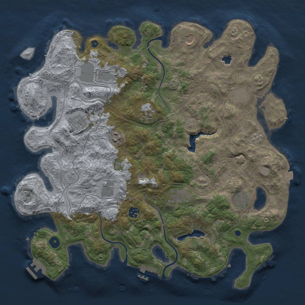 Rust Map: Procedural Map, Size: 4250, Seed: 215616694, 17 Monuments