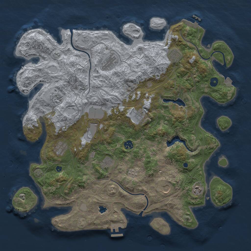 Rust Map: Procedural Map, Size: 4250, Seed: 1848624721, 17 Monuments