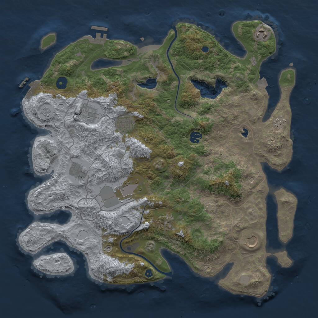 Rust Map: Procedural Map, Size: 4000, Seed: 1745276176, 15 Monuments