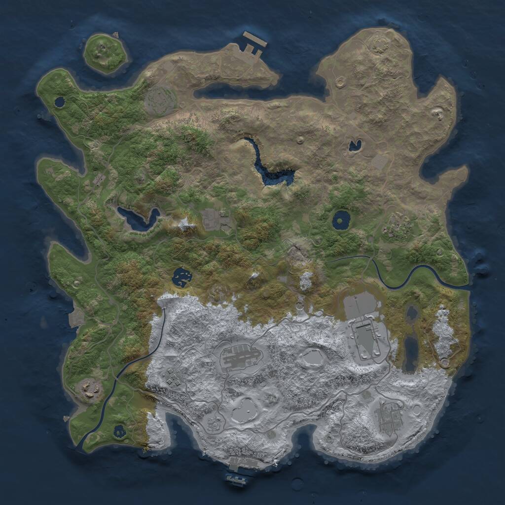 Rust Map: Procedural Map, Size: 4000, Seed: 25022, 15 Monuments