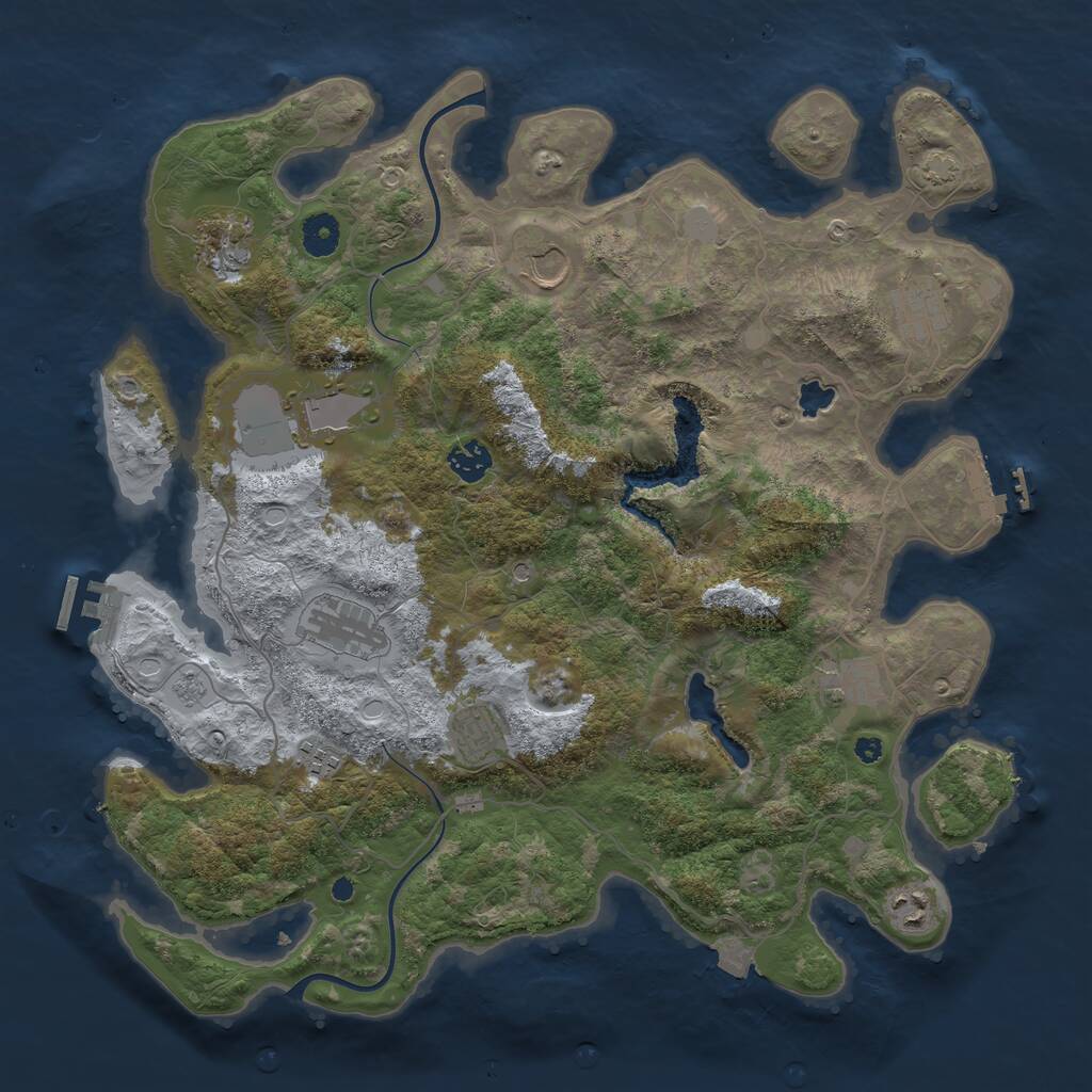 Rust Map: Procedural Map, Size: 4000, Seed: 366576797, 16 Monuments