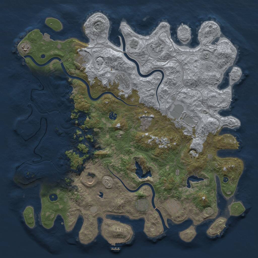 Rust Map: Procedural Map, Size: 4800, Seed: 2043634899, 17 Monuments
