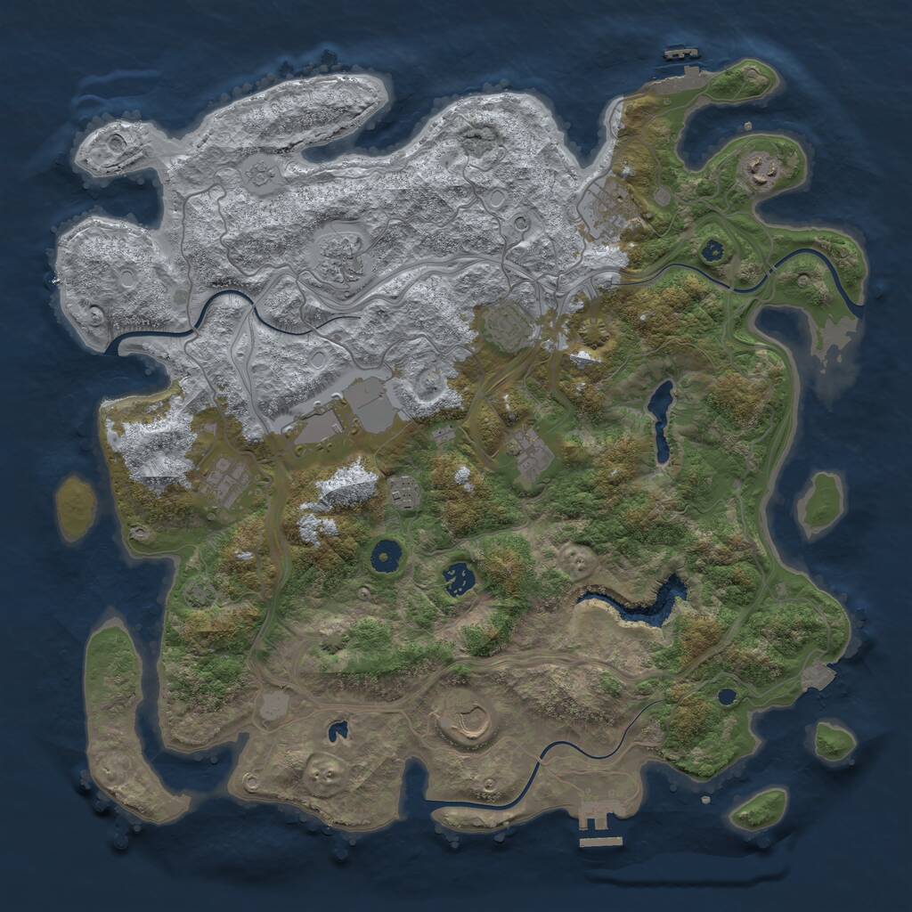 Rust Map: Procedural Map, Size: 4301, Seed: 401262, 16 Monuments