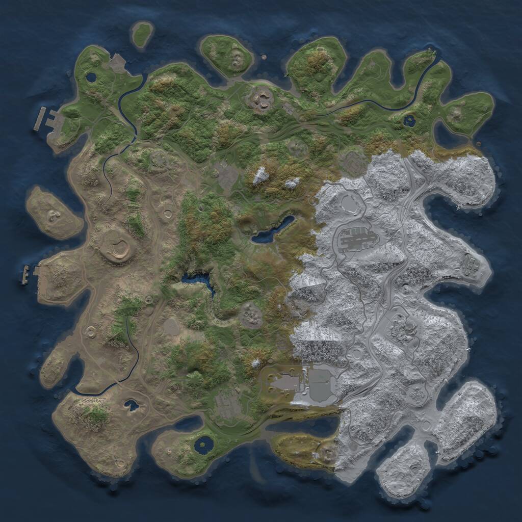 Rust Map: Procedural Map, Size: 4250, Seed: 188551185, 15 Monuments