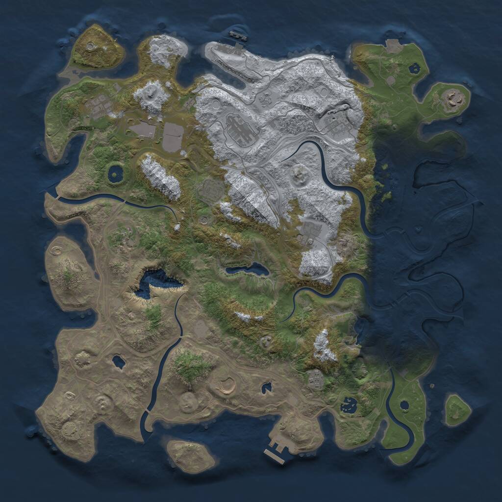 Rust Map: Procedural Map, Size: 4500, Seed: 174189974, 17 Monuments