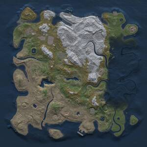 Thumbnail Rust Map: Procedural Map, Size: 4500, Seed: 174189974, 17 Monuments