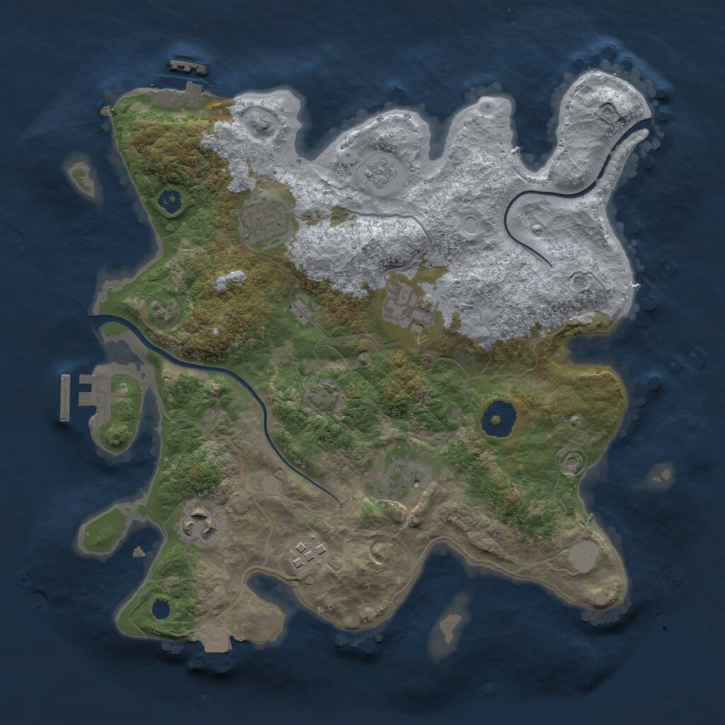 Rust Map: Procedural Map, Size: 3100, Seed: 405628630, 10 Monuments