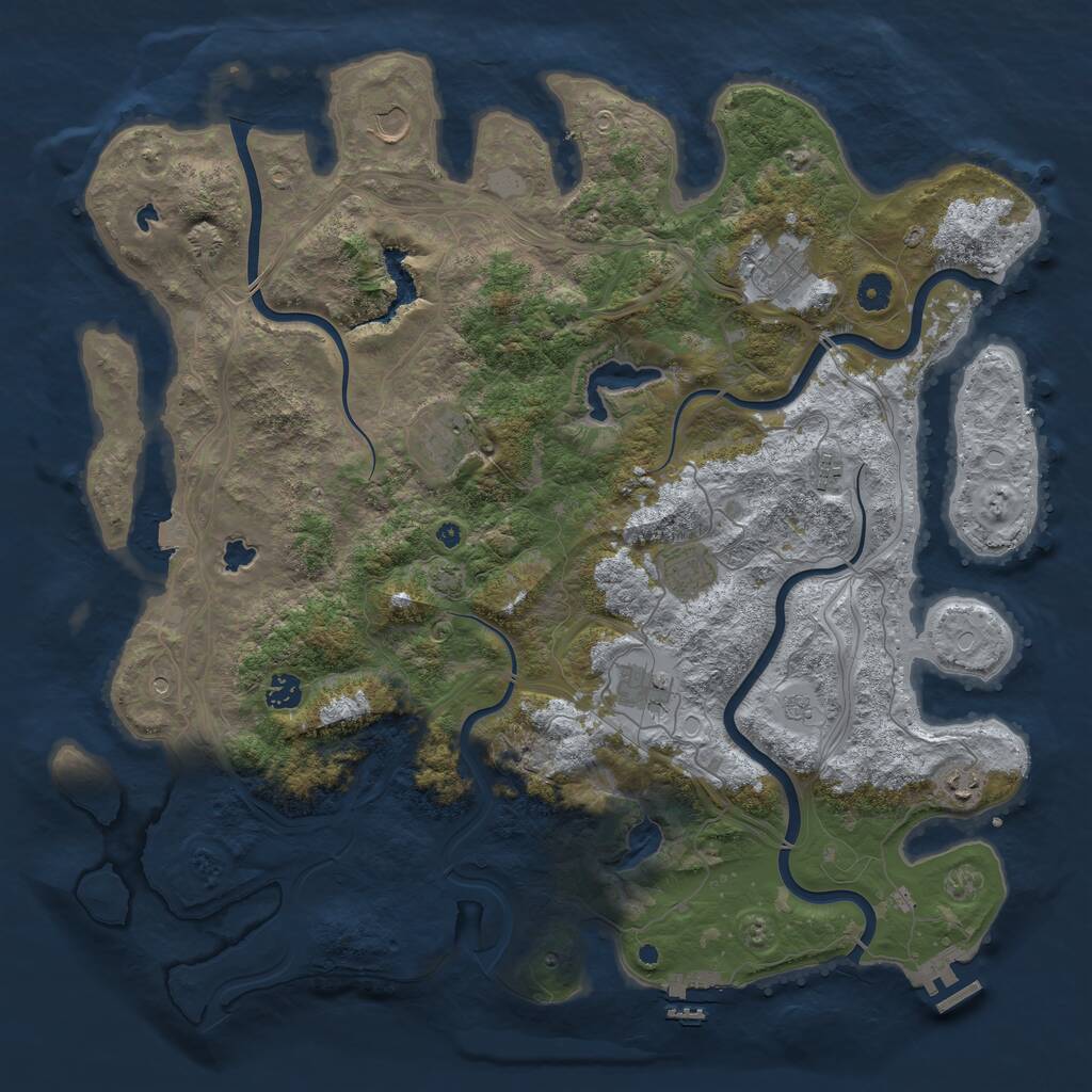 Rust Map: Procedural Map, Size: 4500, Seed: 131857910, 14 Monuments