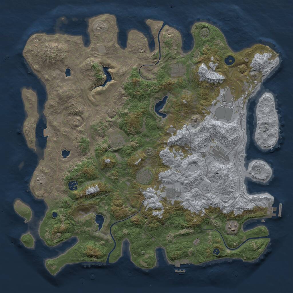 Rust Map: Procedural Map, Size: 4500, Seed: 131857910, 15 Monuments