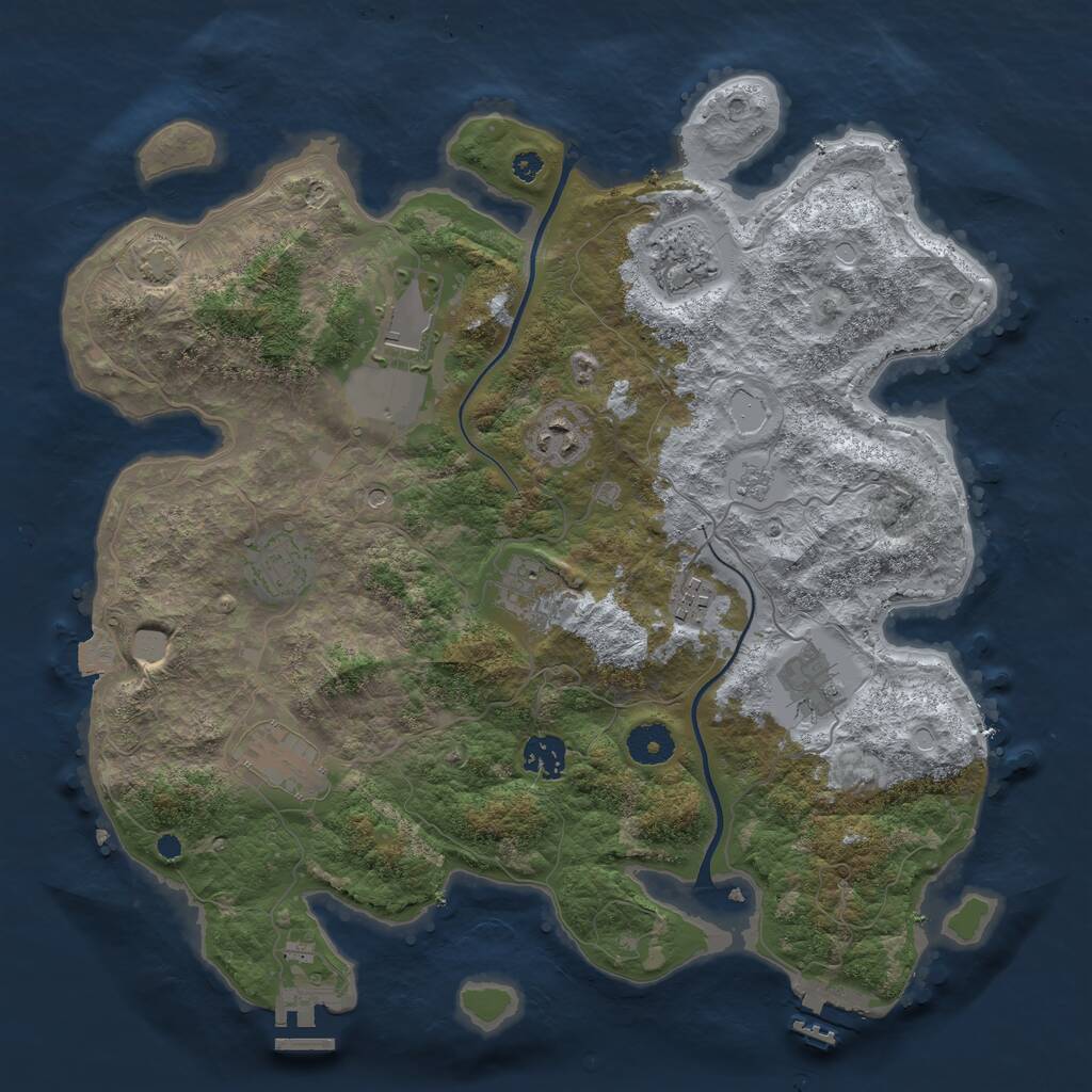 Rust Map: Procedural Map, Size: 3700, Seed: 1315344504, 15 Monuments
