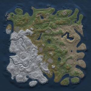 Thumbnail Rust Map: Procedural Map, Size: 4500, Seed: 2144406594, 15 Monuments