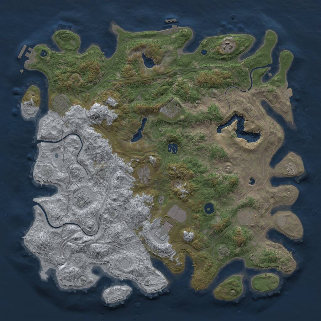 Rust Map: Procedural Map, Size: 4500, Seed: 2144406594, 15 Monuments