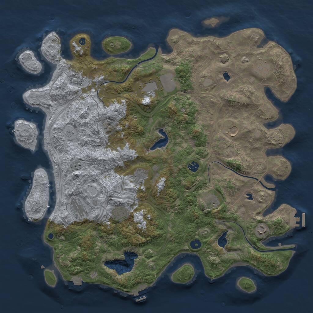 Rust Map: Procedural Map, Size: 4500, Seed: 788949345, 17 Monuments