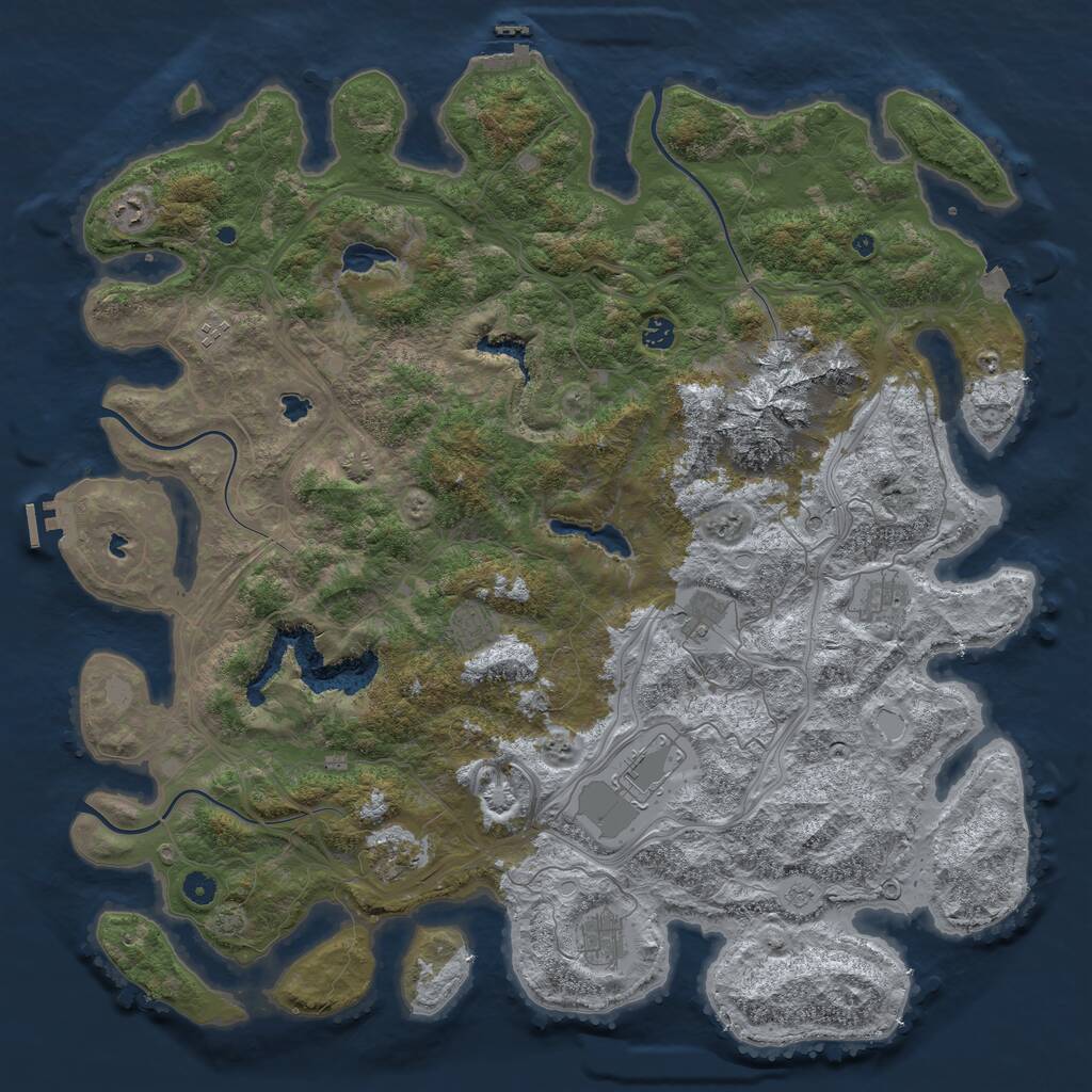 Rust Map: Procedural Map, Size: 5000, Seed: 648258, 15 Monuments