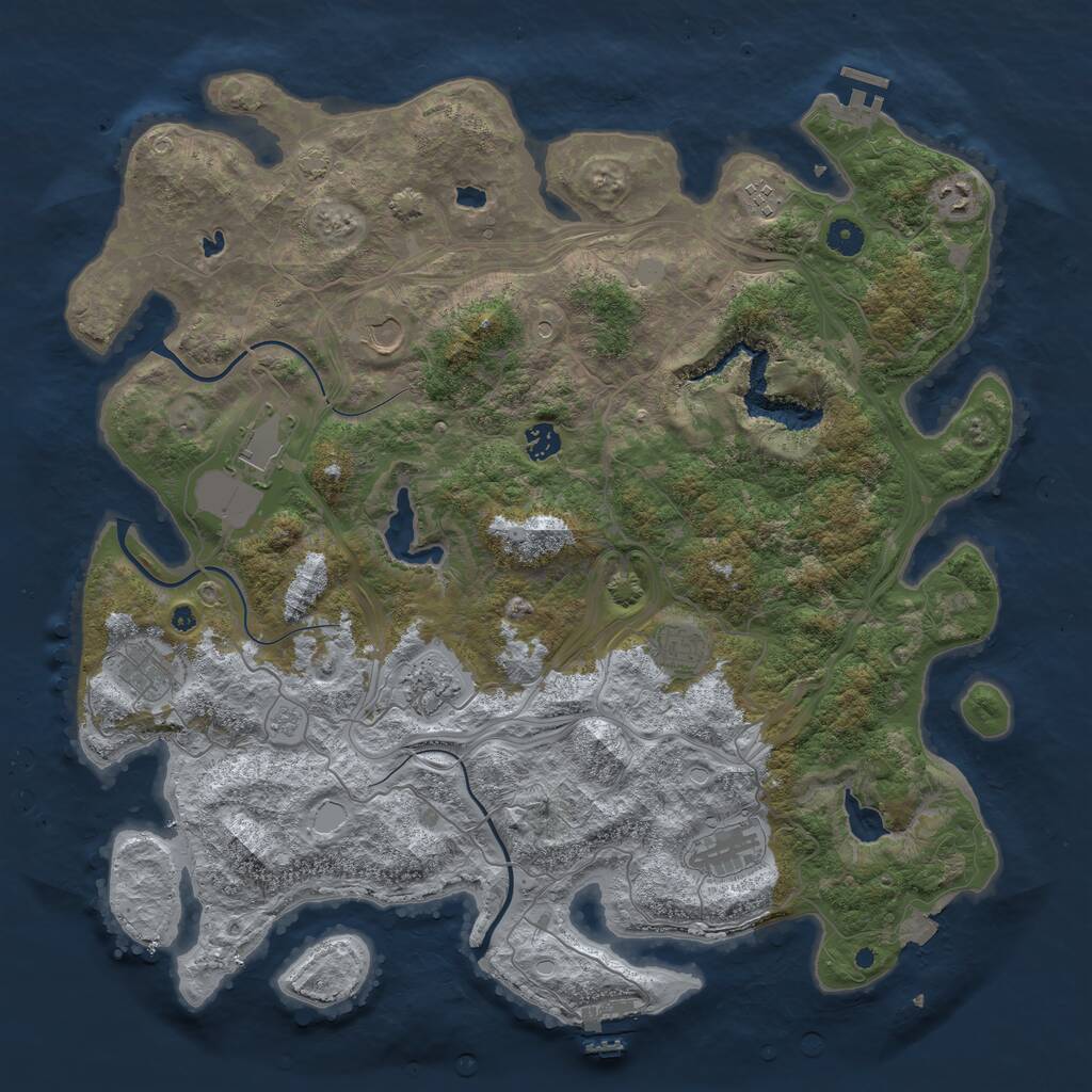 Rust Map: Procedural Map, Size: 4500, Seed: 256762132, 15 Monuments