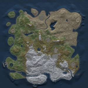Thumbnail Rust Map: Procedural Map, Size: 4000, Seed: 1702464709, 14 Monuments