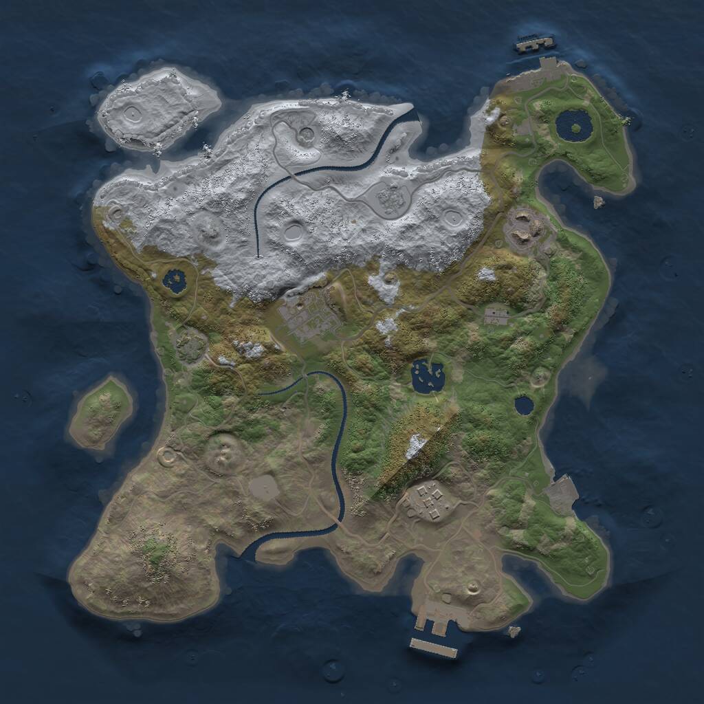 Rust Map: Procedural Map, Size: 3000, Seed: 220750753, 10 Monuments