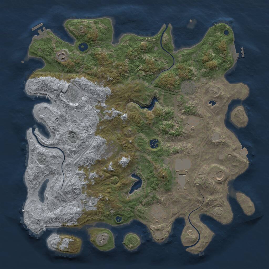 Rust Map: Procedural Map, Size: 4400, Seed: 1882781023, 17 Monuments