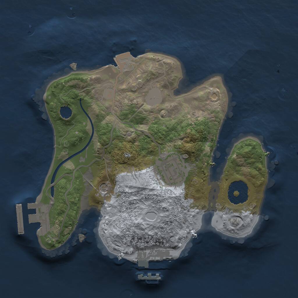 Rust Map: Procedural Map, Size: 2000, Seed: 540578836, 5 Monuments