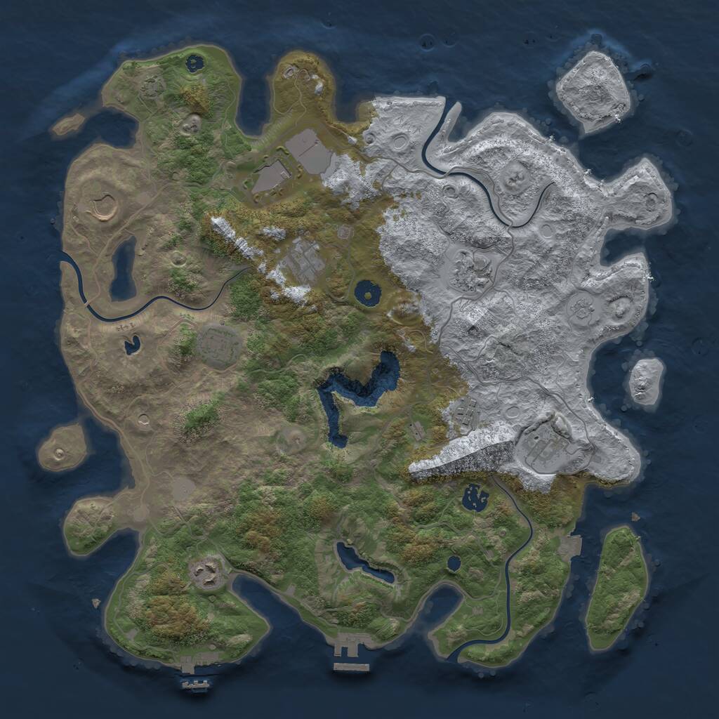 Rust Map: Procedural Map, Size: 4100, Seed: 48530489, 15 Monuments