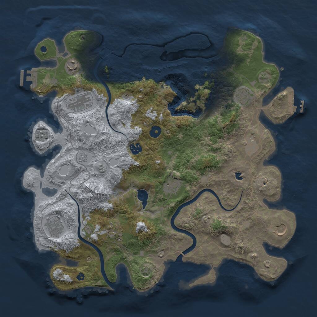 Rust Map: Procedural Map, Size: 4000, Seed: 368892339, 16 Monuments
