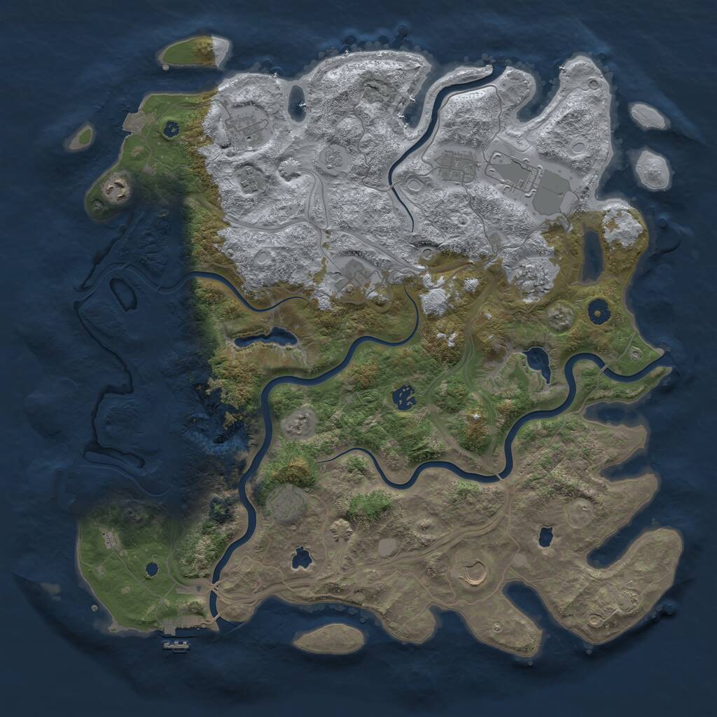 Rust Map: Procedural Map, Size: 4500, Seed: 1435646604, 16 Monuments