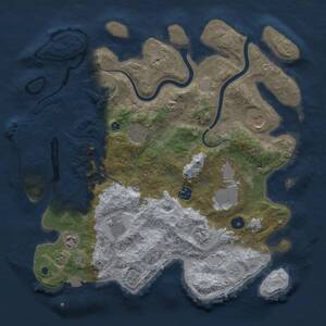Thumbnail Rust Map: Procedural Map, Size: 3750, Seed: 1382048939, 14 Monuments