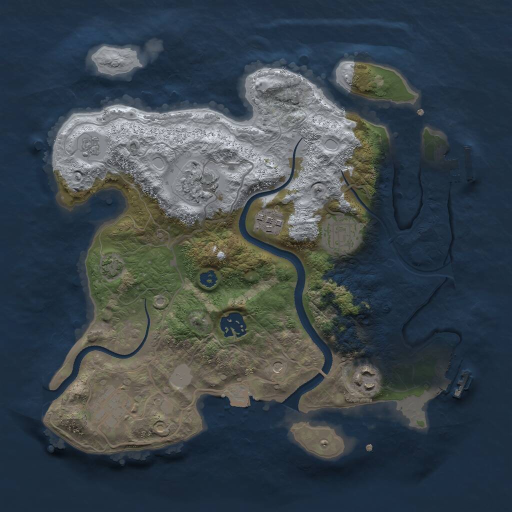 Rust Map: Procedural Map, Size: 3000, Seed: 489711156, 12 Monuments
