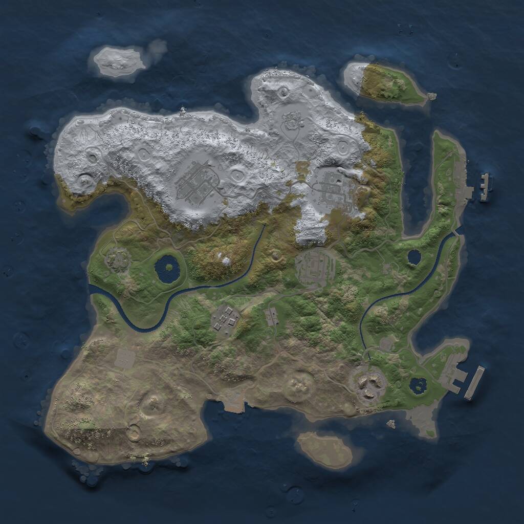 Rust Map: Procedural Map, Size: 3000, Seed: 489711156, 10 Monuments