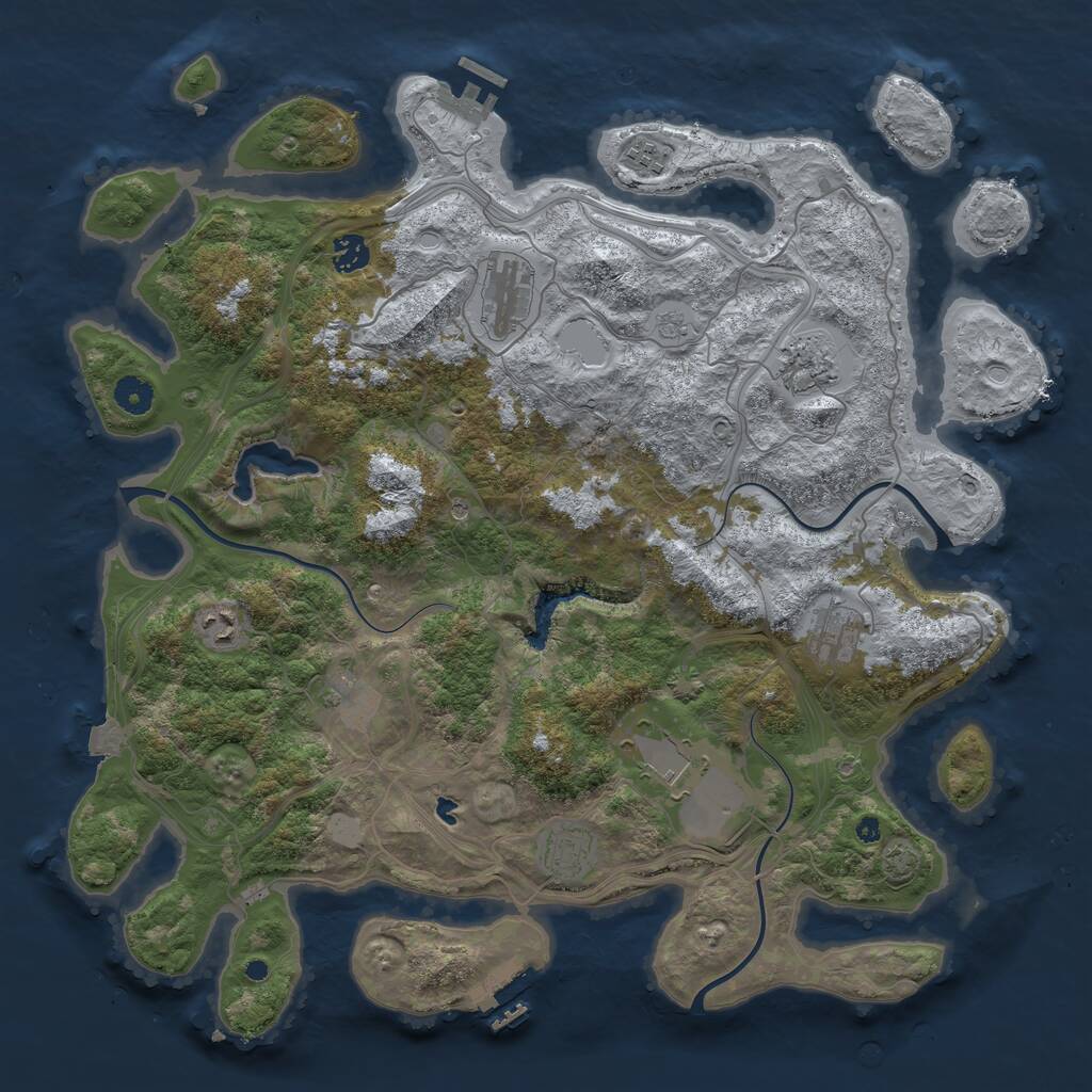 Rust Map: Procedural Map, Size: 4250, Seed: 1121819738, 15 Monuments