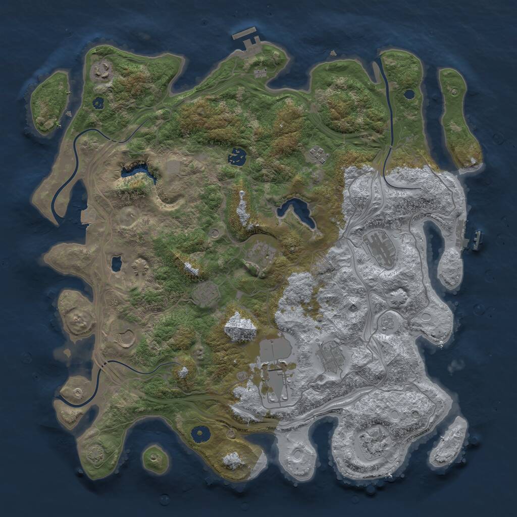 Rust Map: Procedural Map, Size: 4250, Seed: 731145668, 16 Monuments
