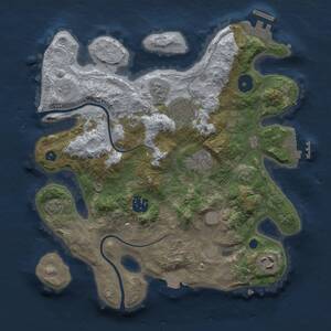 Thumbnail Rust Map: Procedural Map, Size: 3000, Seed: 1933602040, 10 Monuments