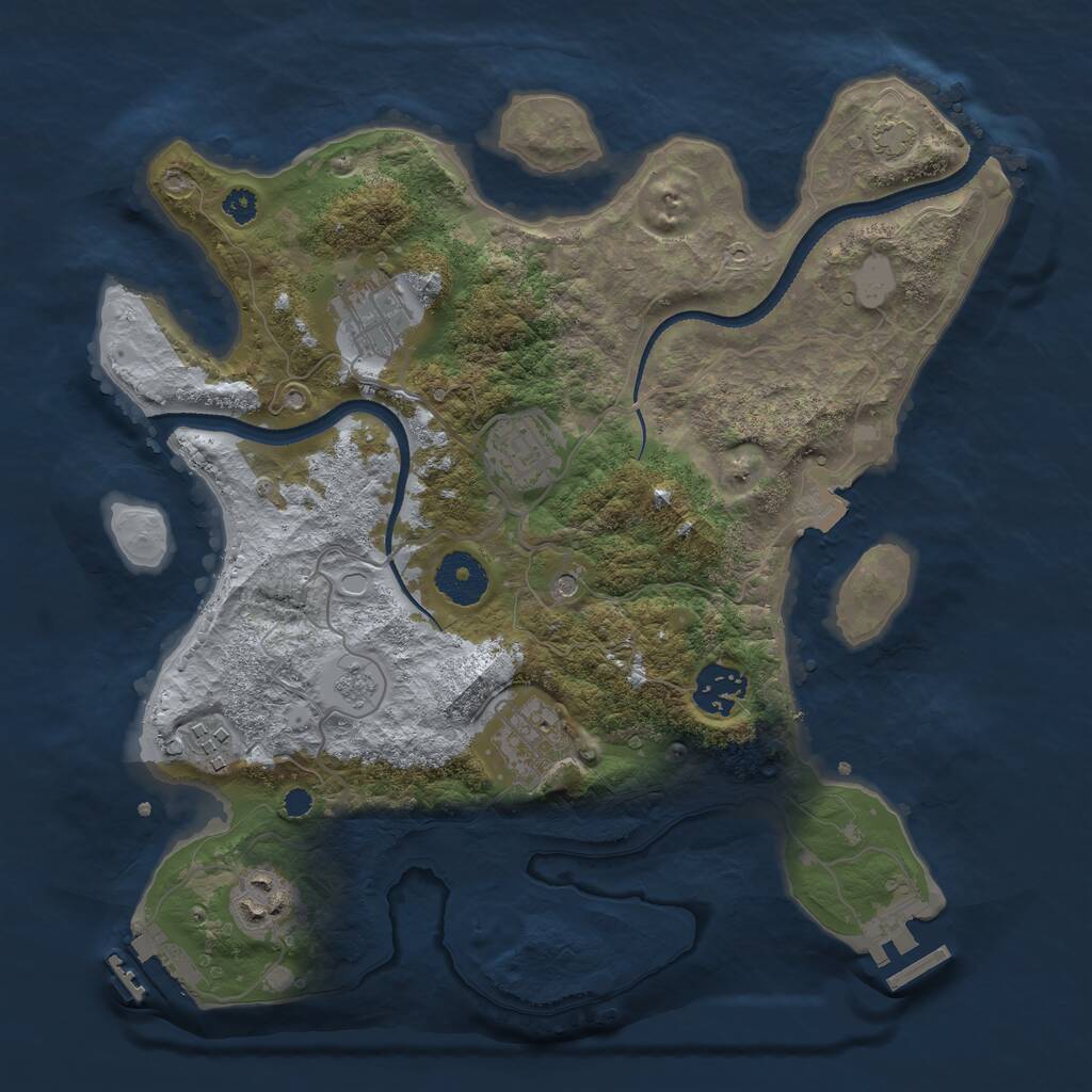 Rust Map: Procedural Map, Size: 3200, Seed: 218397454, 12 Monuments