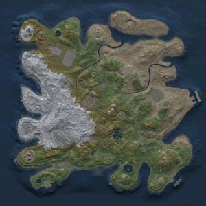 Thumbnail Rust Map: Procedural Map, Size: 3500, Seed: 116689, 13 Monuments
