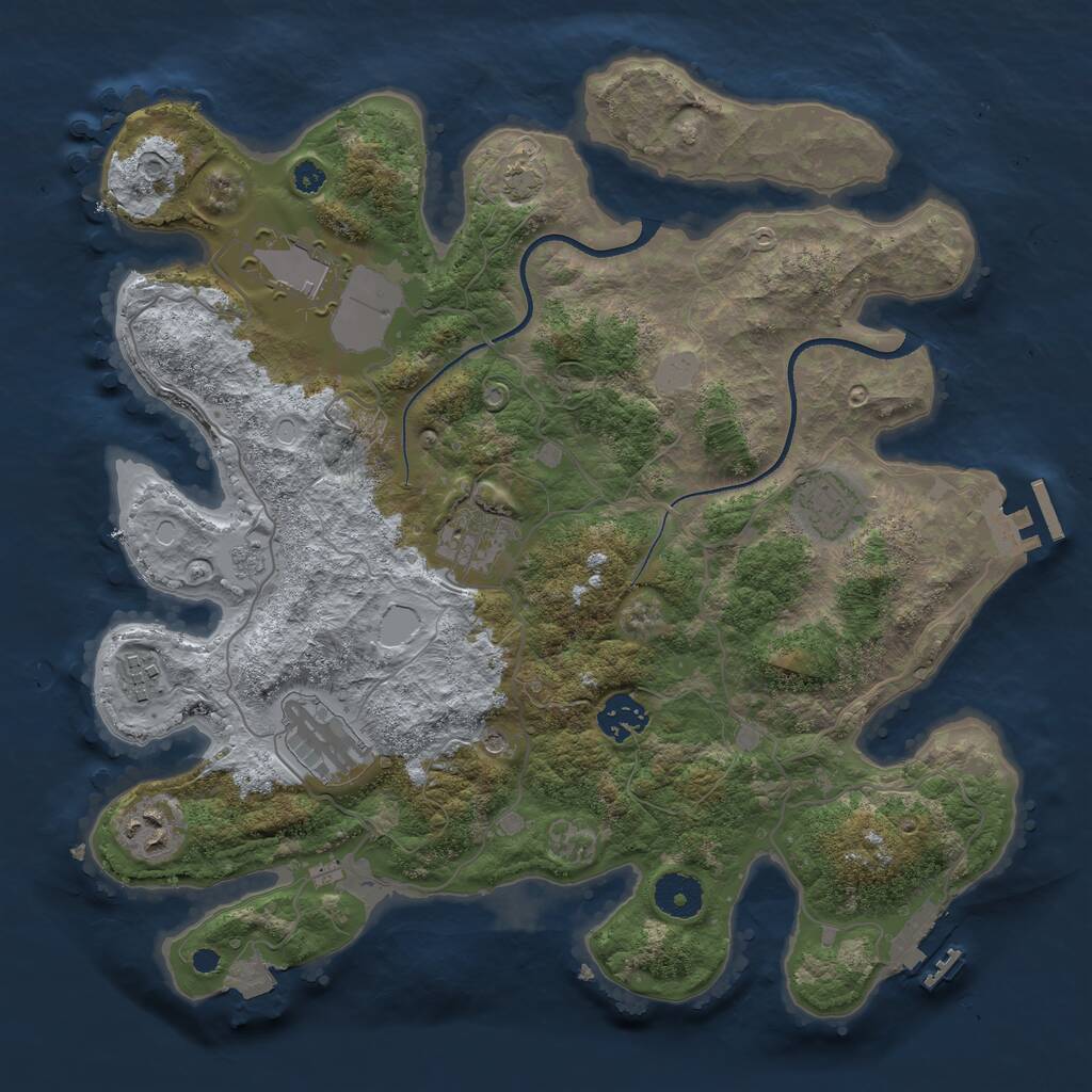 Rust Map: Procedural Map, Size: 3500, Seed: 116689, 13 Monuments