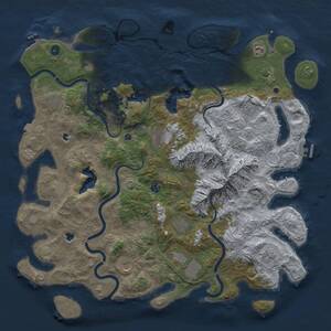 Thumbnail Rust Map: Procedural Map, Size: 5000, Seed: 1242237251, 17 Monuments