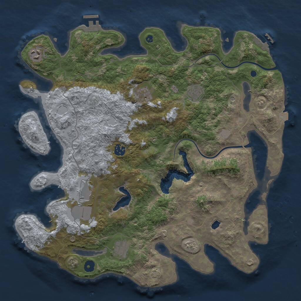 Rust Map: Procedural Map, Size: 4000, Seed: 362558080, 12 Monuments