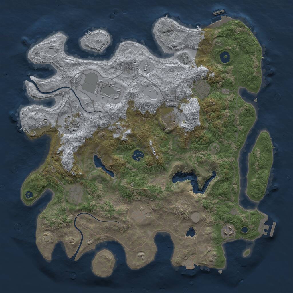 Rust Map: Procedural Map, Size: 4000, Seed: 136766344, 15 Monuments