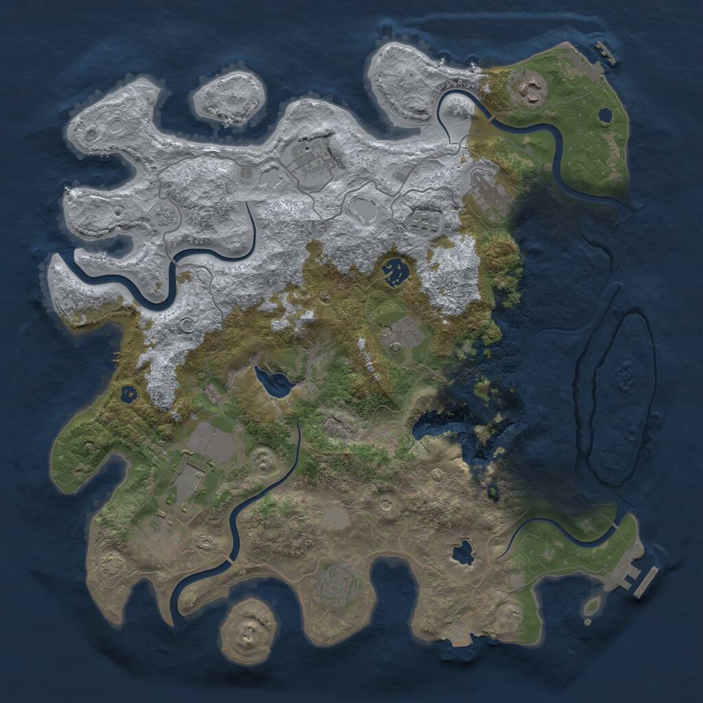 Rust Map: Procedural Map, Size: 4000, Seed: 136766344, 15 Monuments