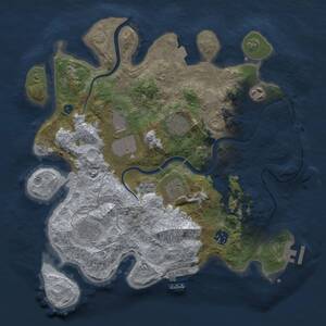 Thumbnail Rust Map: Procedural Map, Size: 3500, Seed: 498964417, 13 Monuments